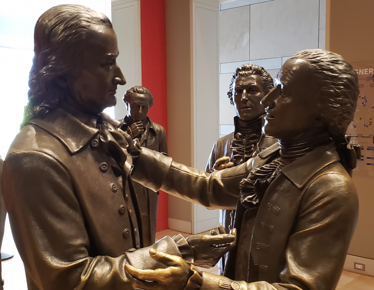 George Read Statue (right) in Signers' Hall at the National Constitution Center