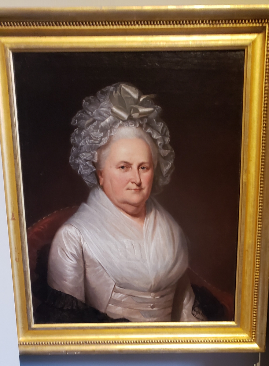Portrait of Martha Washington hanging in the Second Bank of the United States Portrait Gallery