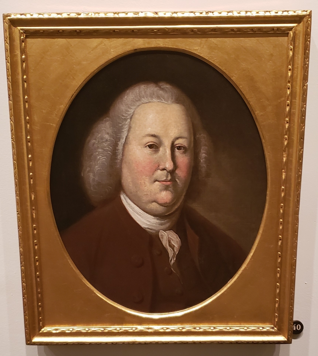 Portrait of Peyton Randolph hanging in the Second Bank of the United States Portrait Gallery