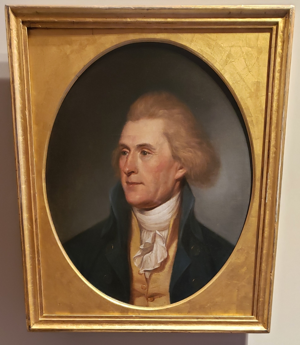 Portrait of Thomas Jefferson hanging in the Second Bank of the United States Portrait Gallery