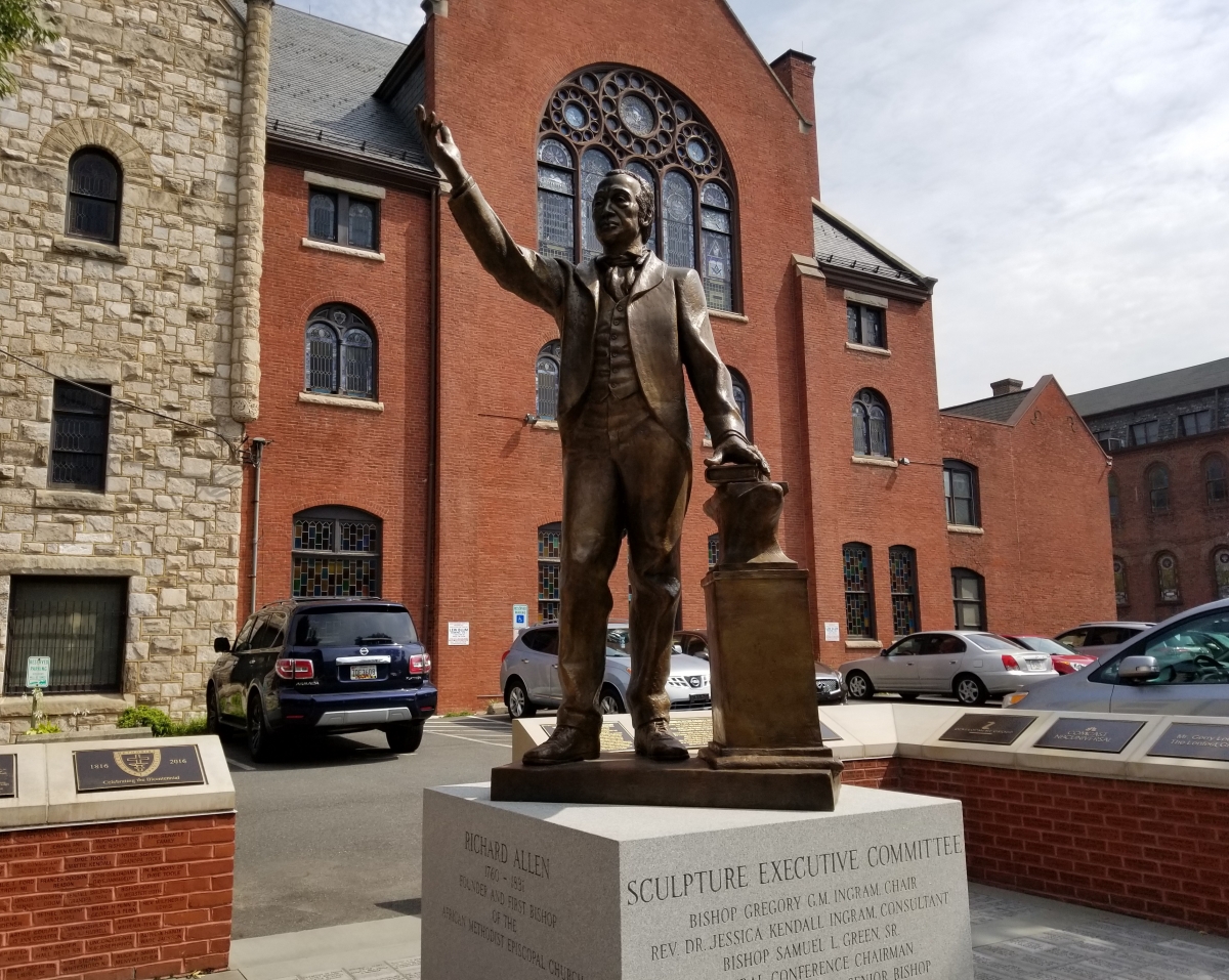 Richard Allen Statue located at Mother Bethel A.M.E. Church