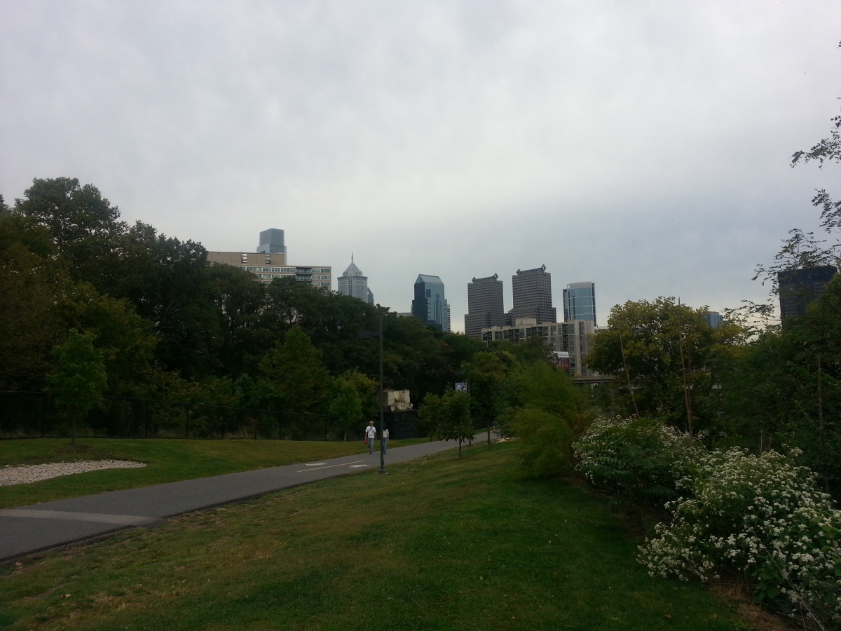 View of Center City Skyline from Schuylkill River Trail