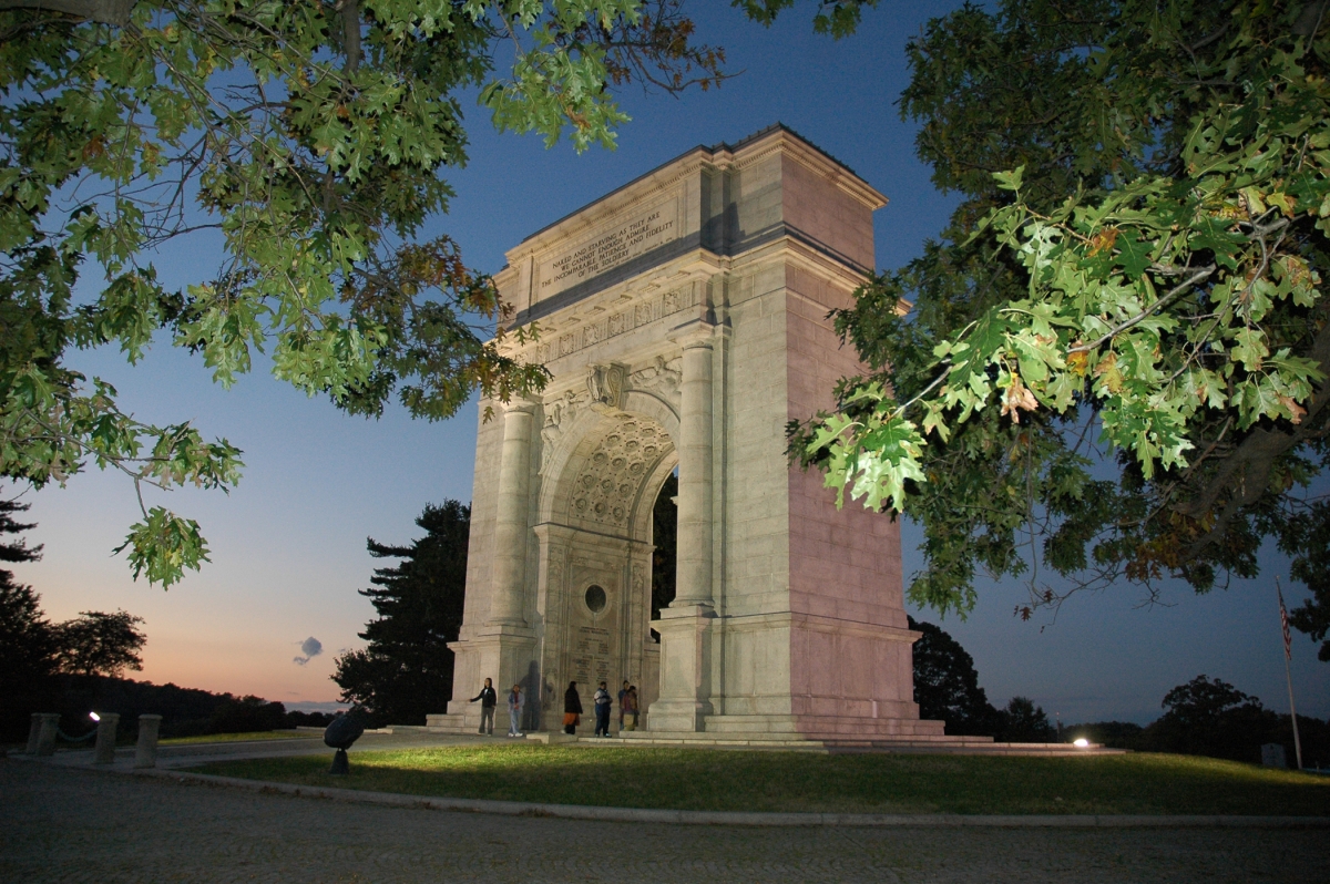 National Memorial Arch at Valley Forge is dedicated to the officers and private soldiers of the Continental Army.  Source: ValleyForge.org