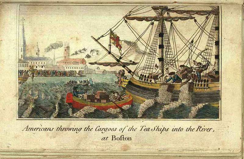 1789 Engraving "Boston Tea Party" by W.D. Cooper