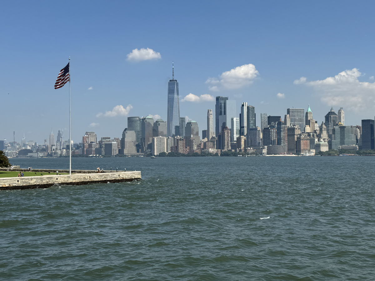 View of New York City Skyline from Liberty Island