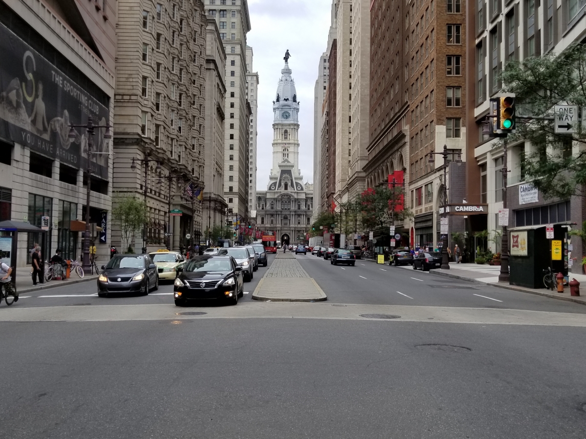 Avenue of the Arts, with City Hall in Background