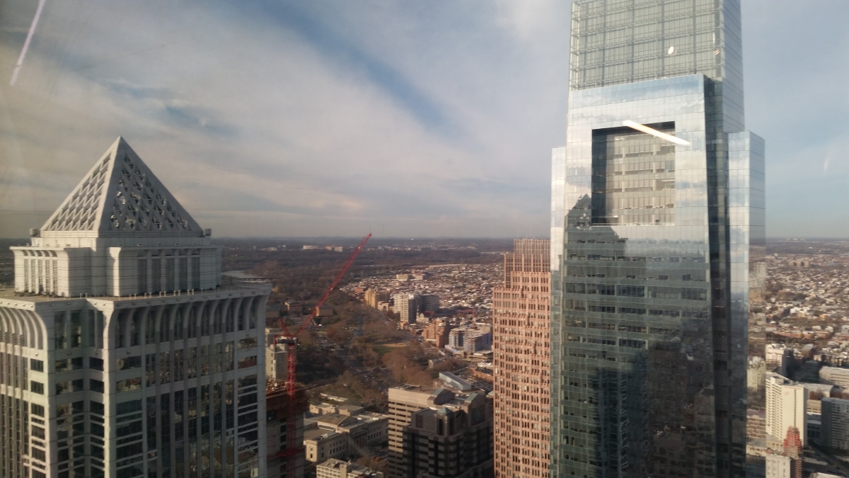 Views of the BNY Mellon Center and the Comcast Center