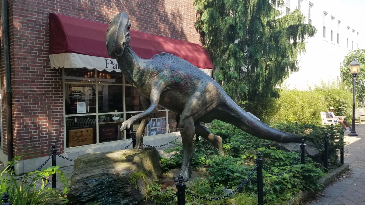 Statue of Hadrosaurus in Downtown Haddonfield