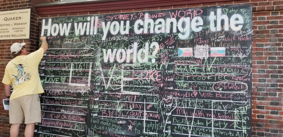 Arch Street Friends Meeting House Chalkboard