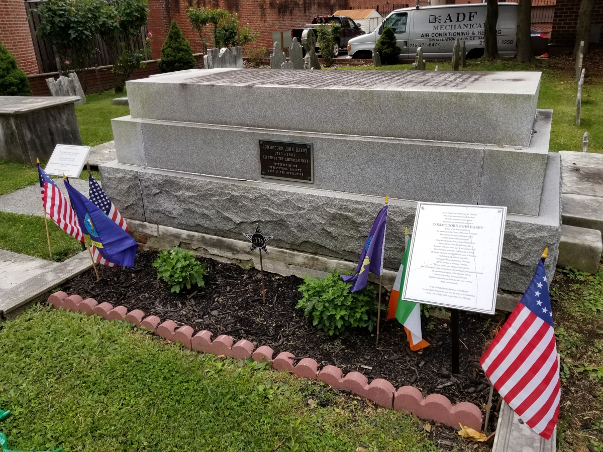 The Grave of Commodore John Barry in Old St. Mary's Cemetery 