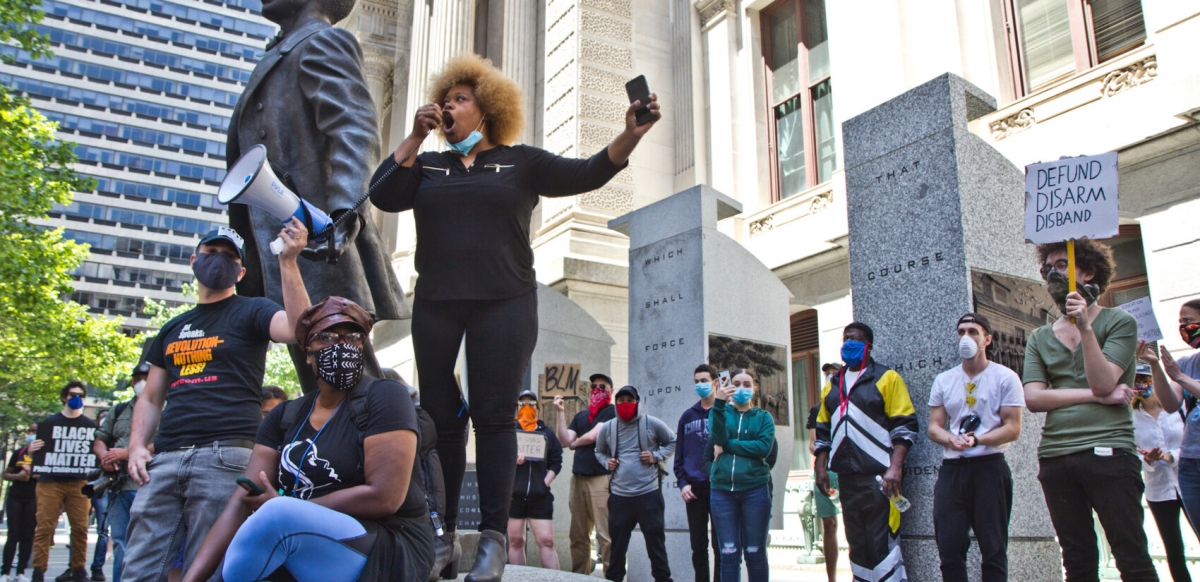 Black Lives Matter Protest at Octavius Catto Statue - Photo Credit: WHYY Black Lives Matter Protest at Octavius Catto Statue - Photo Credit: WHYY