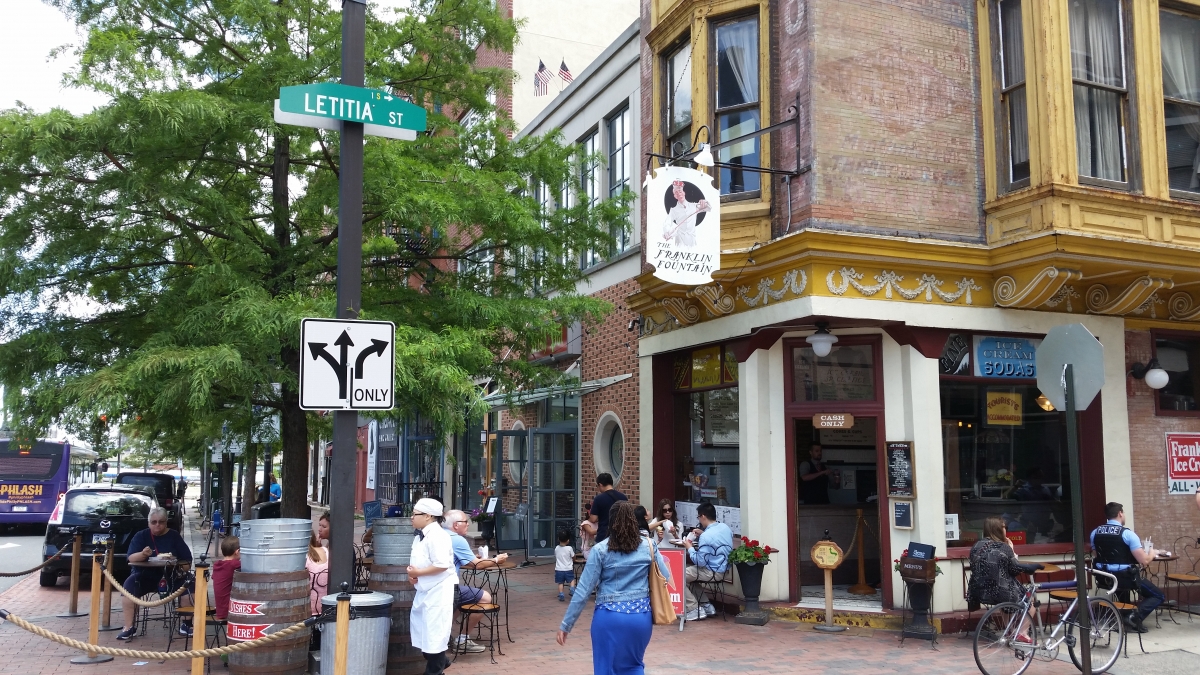 The Franklin Fountain - view from Market Street