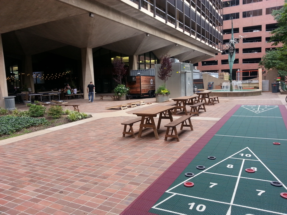 Shuffle Board at the Independence Beer Garden