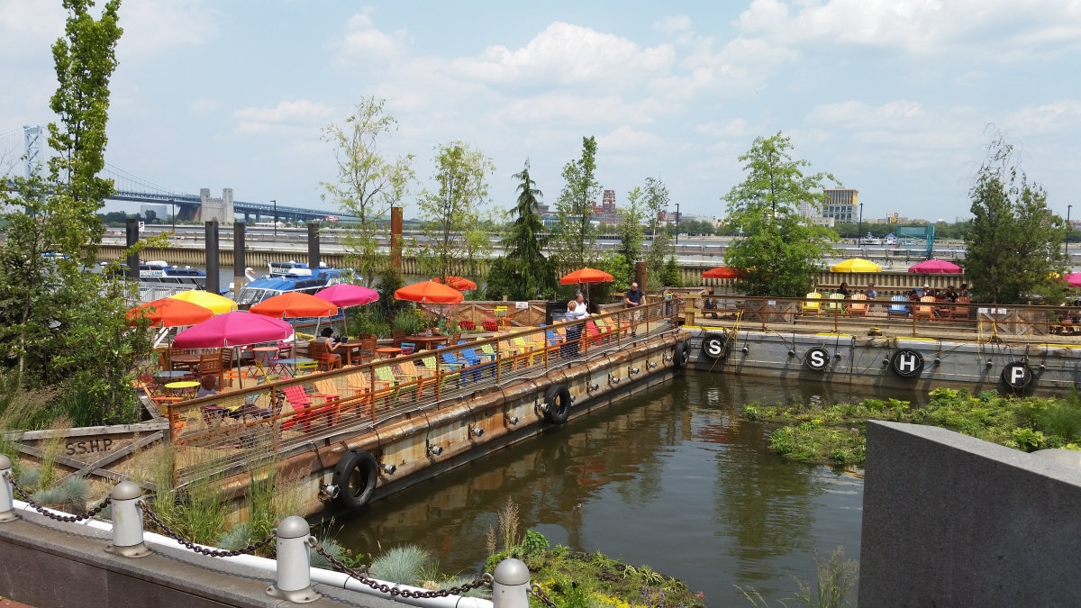 Spruce Street Harbor Park looking toward the Delaware River Spruce Street Harbor Park looking toward the Delaware River