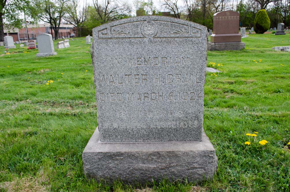 Grave of Walter Crail - Mount Peace Cemetery - Photo Credit: JohnF FindAGrave.com