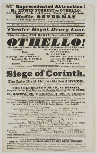 Edwin Forrest as Othello Advertisement Edwin Forrest as Othello Advertisement