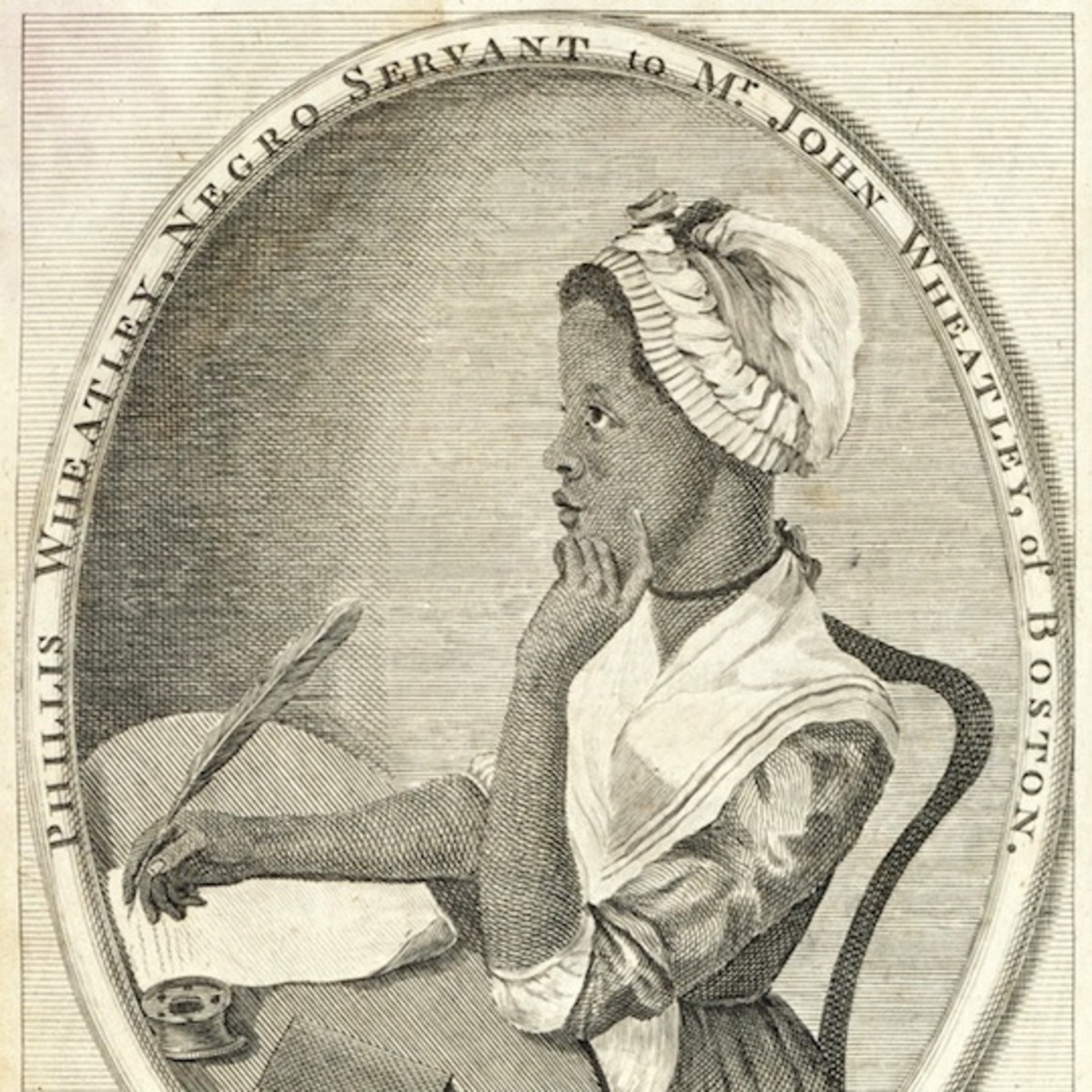 Portrait of Phillis Wheatley that appeared in her published work Portrait of Phillis Wheatley that appeared in her published work "Poems on Various Subjects, Religious and Moral"