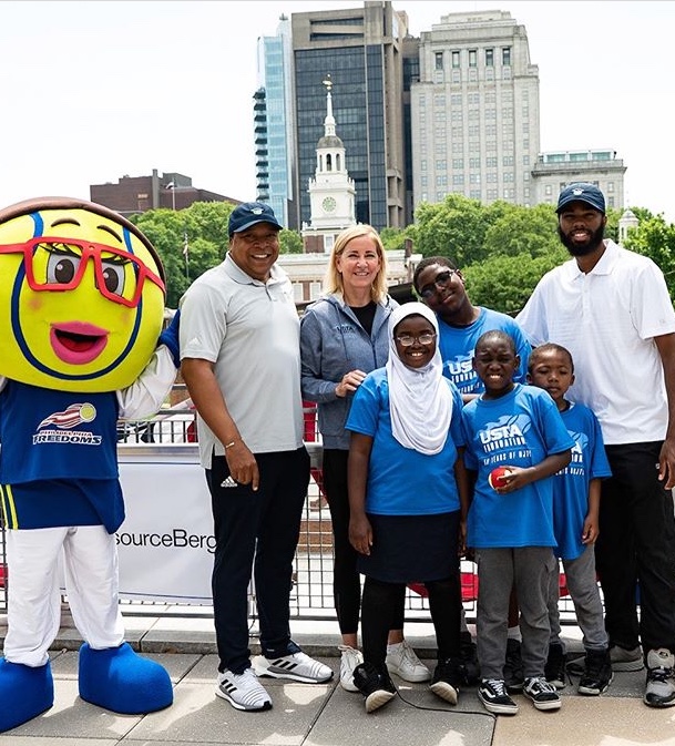 Chris Evert with Independence Hall in the Background