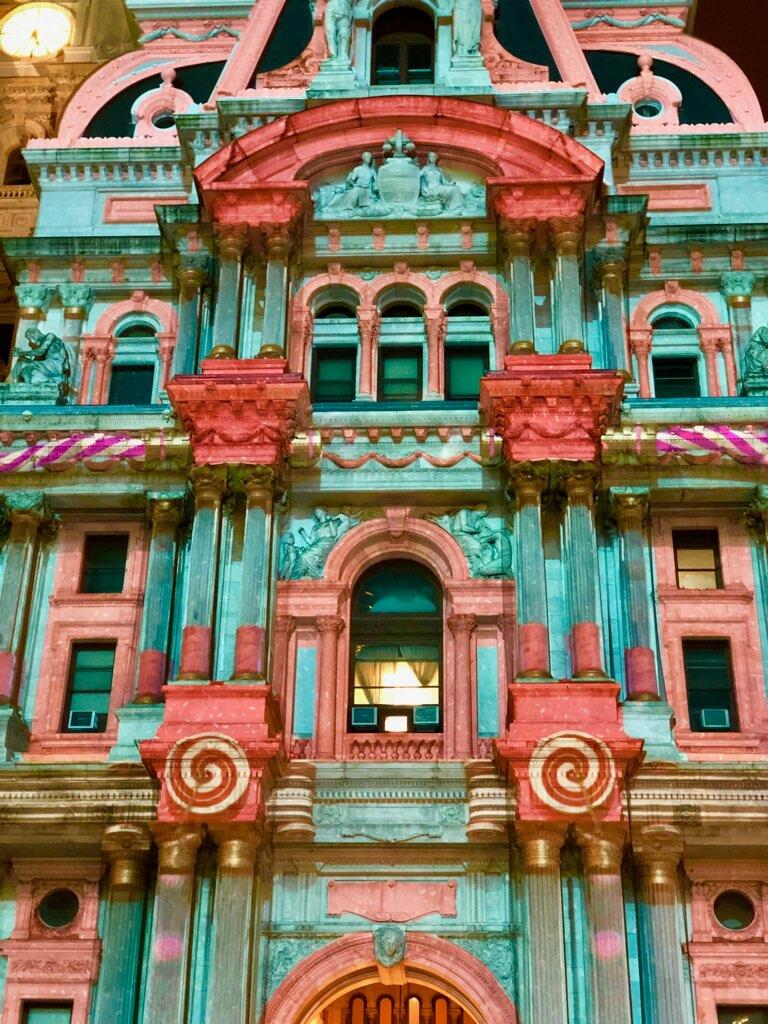 Deck the Hall Light Show @ Philadelphia City Hall's Dilworth Park