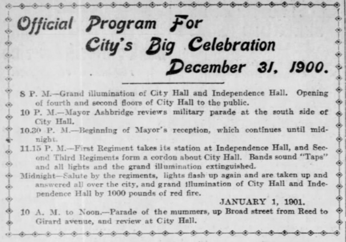 Mummers Program January 1, 1901 (Credit: The Philadelphia Inquirer)