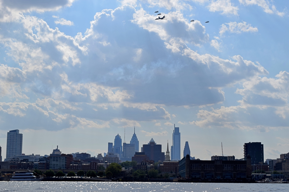 Salute to America, Flyover of the Liberty Bell and Independence Hall, Philadelphia, July 4, 2020 (Credit: Maj. Brian Wagner)