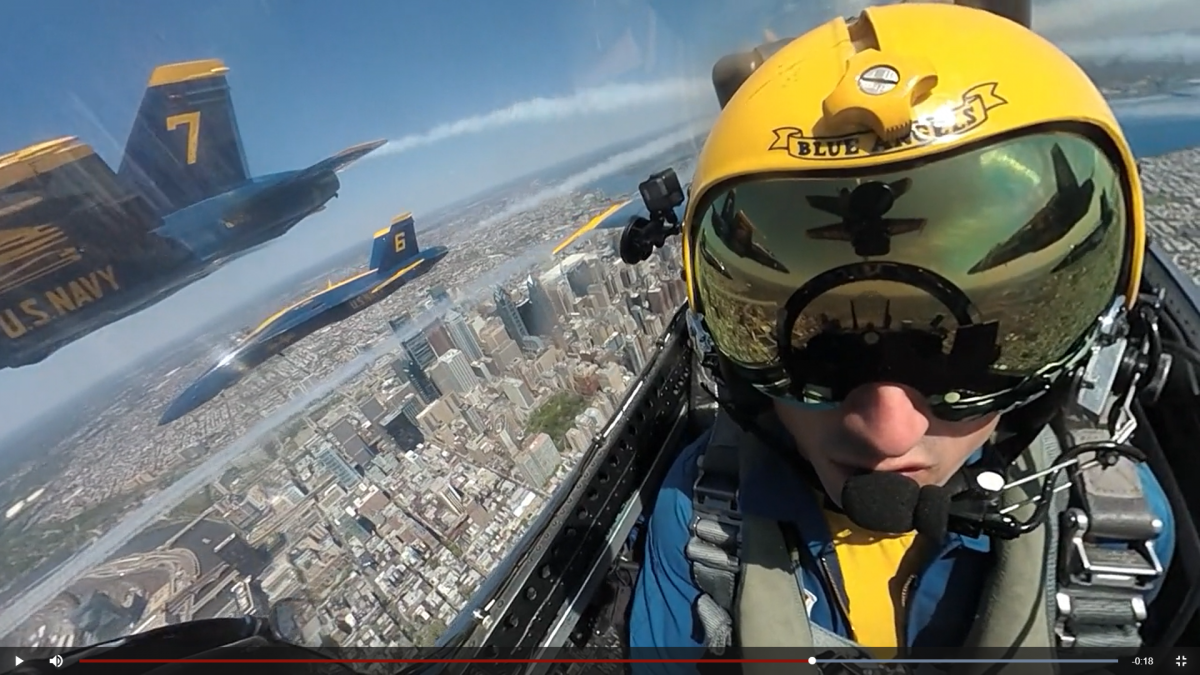 America Strong, Navy Flight Demonstration Squadron Over Center City Philadelphia, April 28, 2020 (Image from Video Taken by Petty Officer 2nd Class Cody Hendrix) 