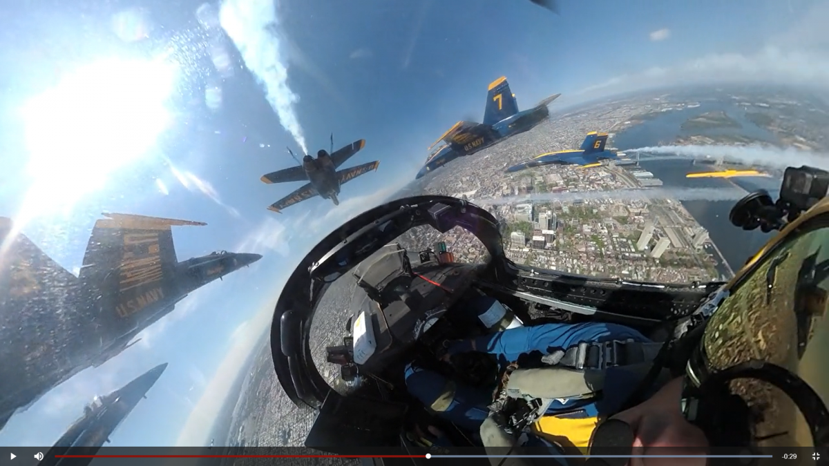 America Strong, Navy Flight Demonstration Squadron Aerial View Overlooking Independence Hall and the Liberty Bell area, April 28, 2020 (Image from Video Taken by Petty Officer 2nd Class Cody Hendrix) 