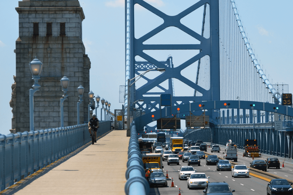 Ben Franklin Bridge Pedestrian Walkway, Photo Credit: DRPA