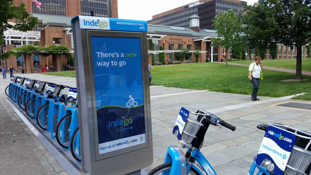 Indego Bike Station on Independence Mall