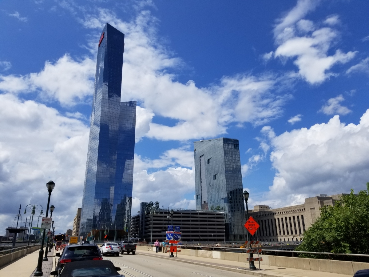 A view of Cira Centre South which included (from left to right) FMC Tower, Cira Green and evo Philly