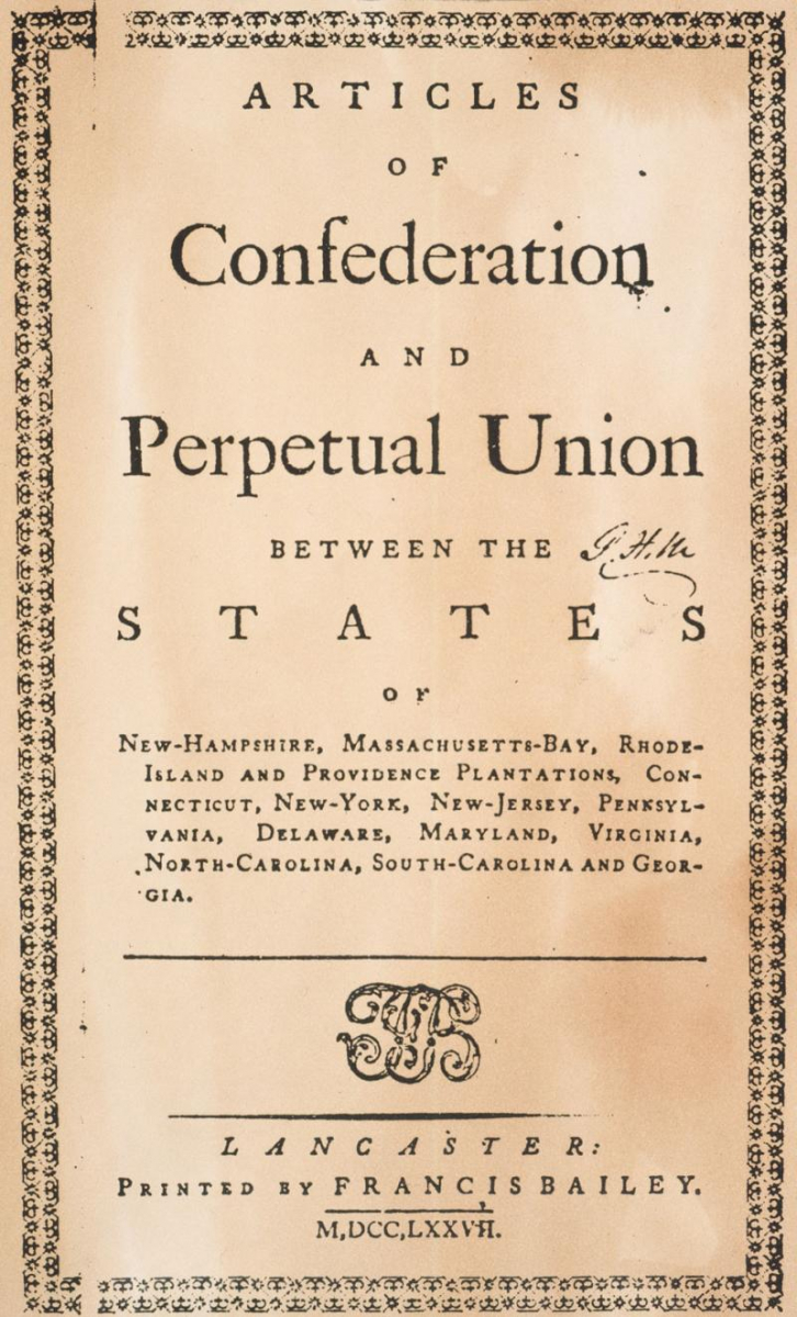 Articles of Confederation - Original 1777 Printing