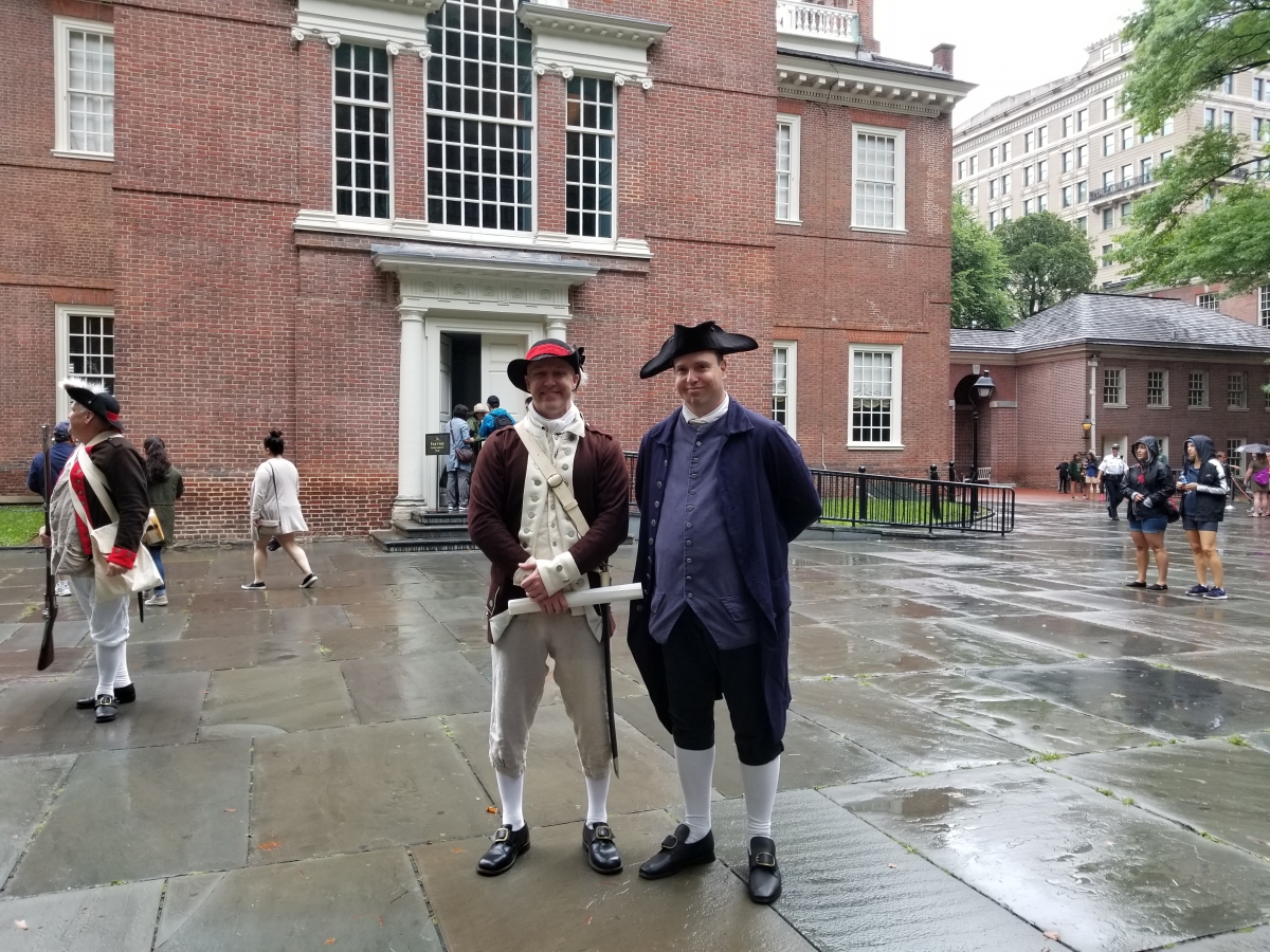 Colonel John Nixon (right), Behind Independence Hall, July 8, 2019