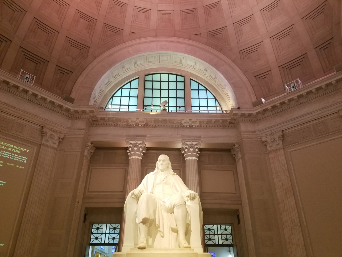 Benjamin Franklin National Memorial located inside the Franklin Institute