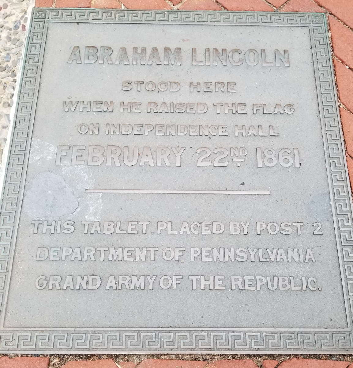 Plaque Commemorating Location of Lincoln's Speech