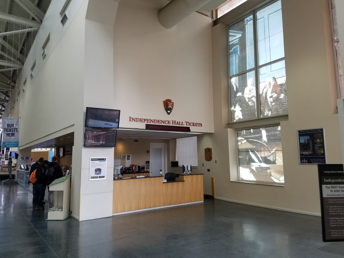 The National Park Service Desk in the Independence Visitor Center