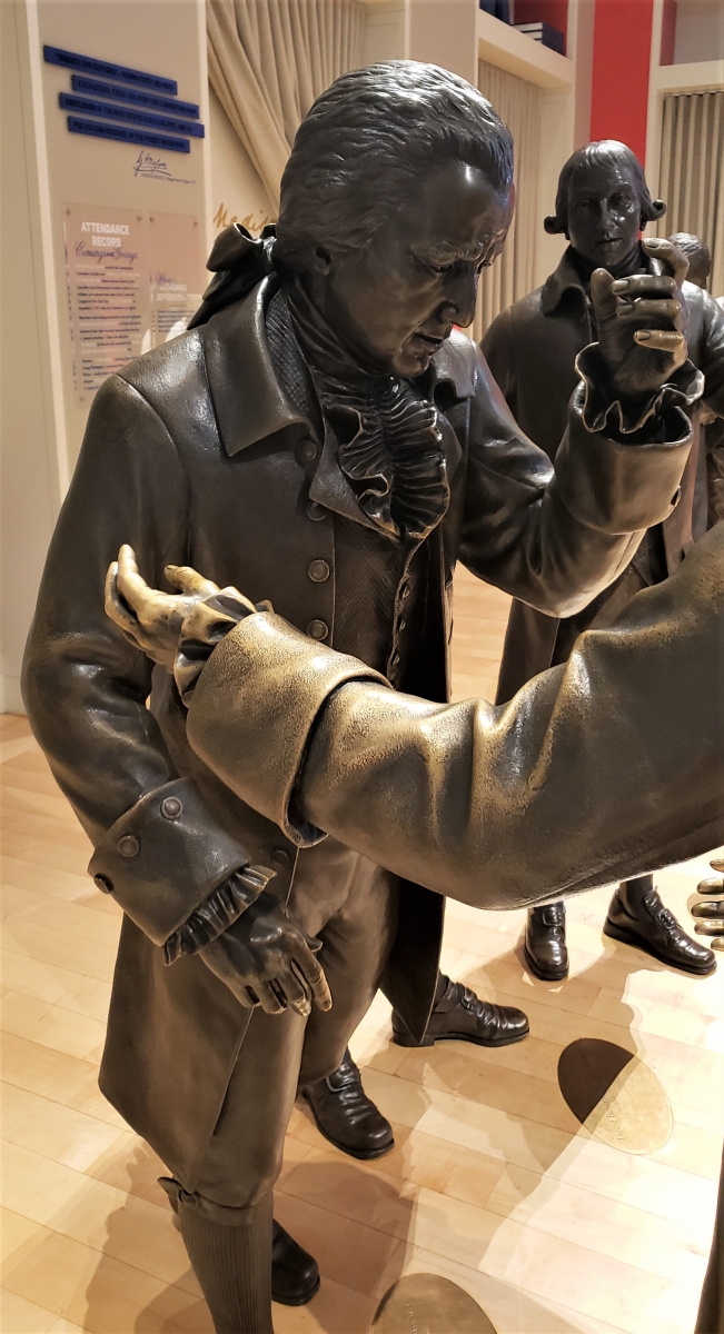Jacob Broom Statue in Signers' Hall at the National Constitution Center