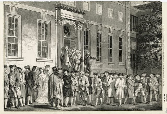 Colonel John Nixon Providing the First Public Reading of The Declaration of Independence Outside Independence Hall (Credit: New York Public Library) 