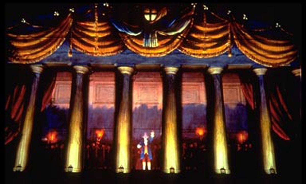 Lights of Liberty Projected onto Second Bank of the United States