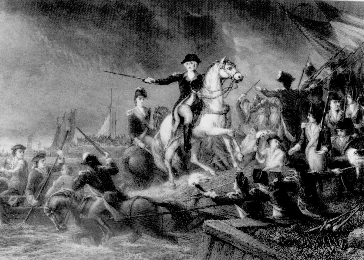 The Battle of Long Island - Engraving by J.C. Armytage - United States National Archives