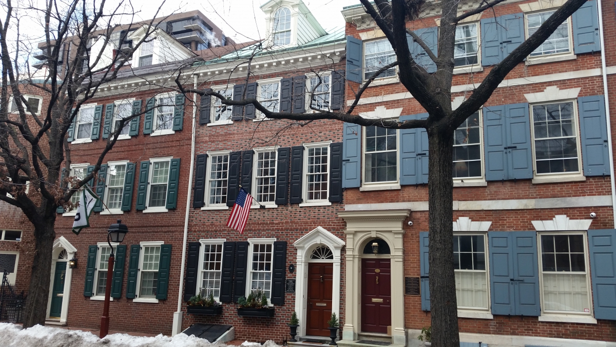 James Madison's residence in Philadelphia while in Congress from 1794-1797 (center with black shutters)