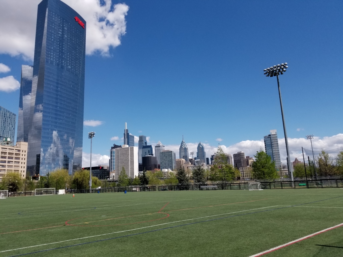 Penn Park with FMC Tower and Philadelphia Skyline in Background