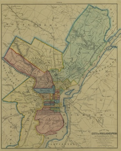 A Map of Philadelphia County Prior to Consolidation