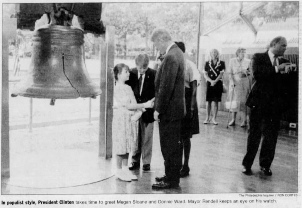 Bill Clinton Visits the Liberty Bell on July 4, 1993 - The Philadelphia Inquirer