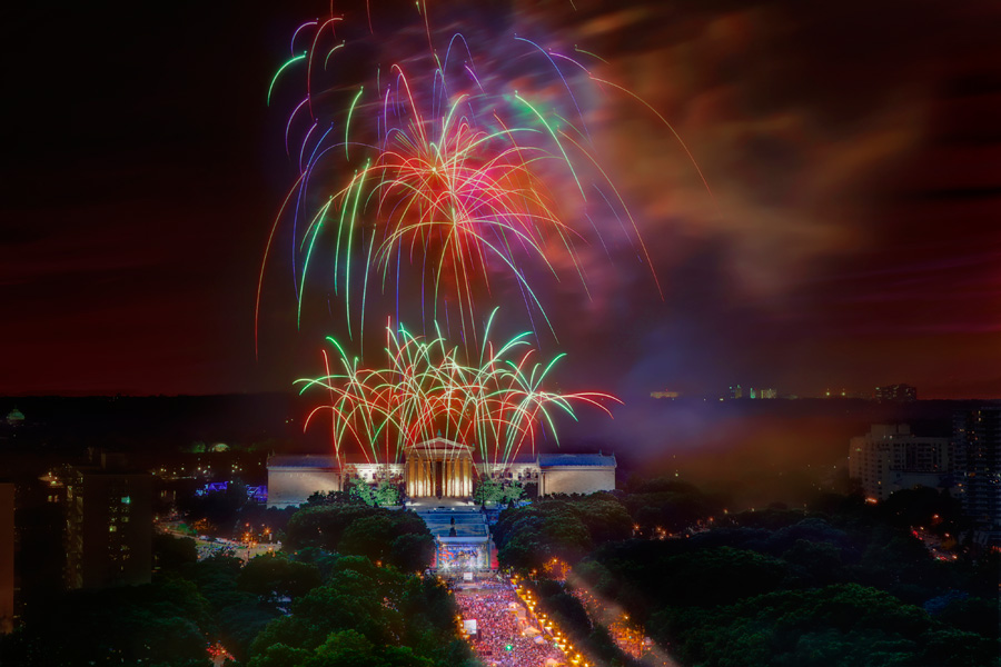Fireworks above the Philadelphia Museum of Art - Photo Courtesy of Visit Philadelphia