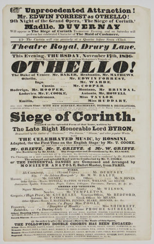 Edwin Forrest as Othello Advertisement