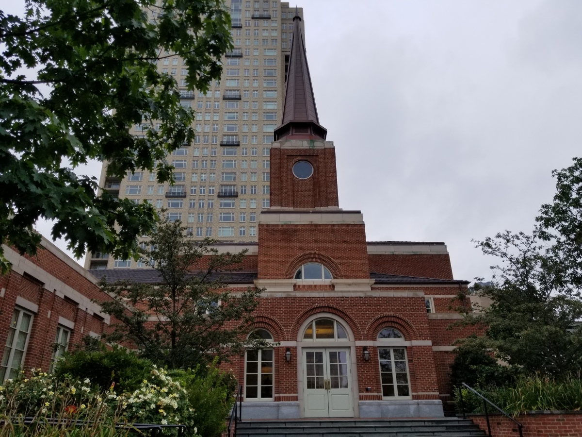 Mormon Meetinghouse Philadelphia, with The Alexander in Background