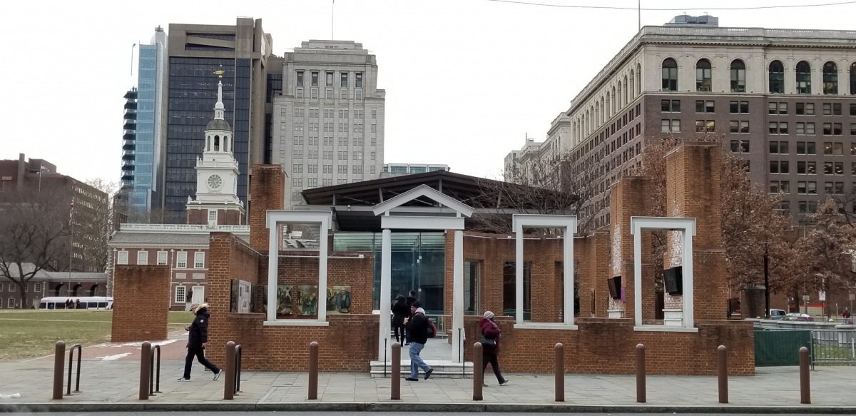 The President's House with Independence Hall in Background