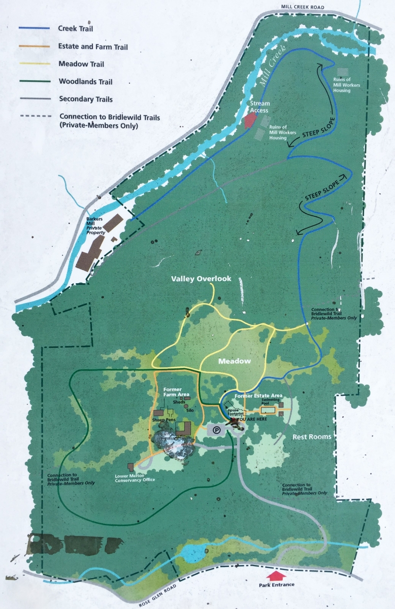 Rolling Hill Park Trail Map, Gladwyne, PA
