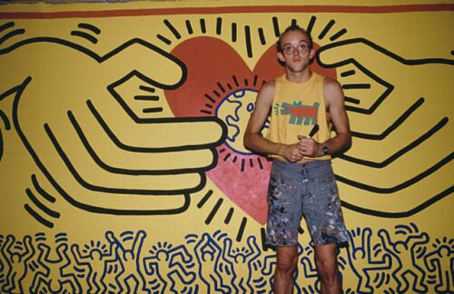 Keith Haring at Live Aid Philadelphia, JFK Stadium, July 13, 1985