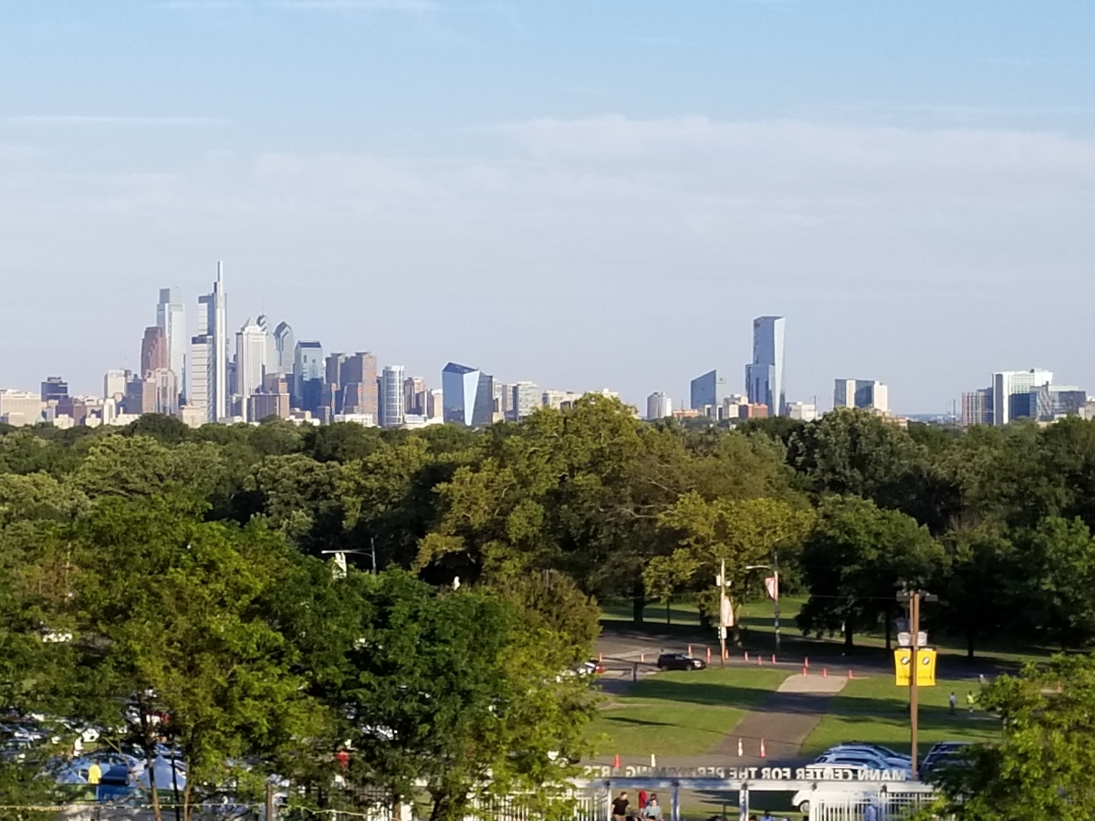 View from the Mann Center for the Performing Arts with Philly Skyline
